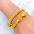 Luxurious Elevated Pipe Bangles 22k Gold 