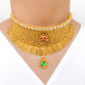 Decorative Kundan Antique Choker 22k Gold Set