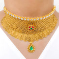 Decorative Kundan Antique Choker 22k Gold Set