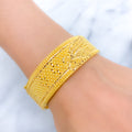 Classy Flower Accented Bangle 22k Gold 