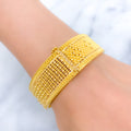 Majestic Floral Bangle 22k Gold 