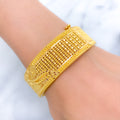 Classy Flower Accented Bangle 22k Gold 