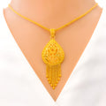 22k-gold-Delicate Delightful Hanging Chain Pendant Set 