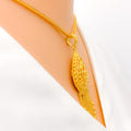 22k-gold-Delicate Delightful Hanging Chain Pendant Set 