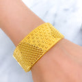 Upscale Studded Heart Bangle 22k Gold 