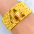 Upscale Studded Heart Bangle 22k Gold 