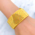 Upscale Studded Heart Bangle 22k Gold 