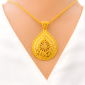 22k-gold-Classic Dangling Drop Pendant Set 