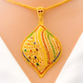 22k-gold-Colorful Classy Gold Pendant Set 