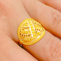 Classy Striped Gold 22k Gold Ring