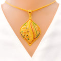 22k-gold-Colorful Classy Gold Pendant Set 