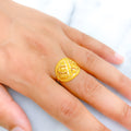 Classy Striped Gold 22k Gold Ring