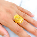 Elongated Bold Oval 22k Gold Ring