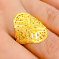 Elongated Bold Oval 22k Gold Ring