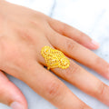 Dapper Twin Paisley 22k Gold Ring