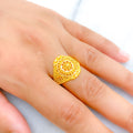 Luxurious Round Crescent 22k Gold Ring