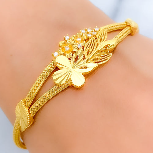 Floral CZ Accented Bracelet