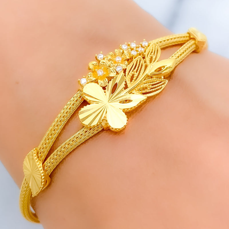 Floral CZ Accented Bracelet
