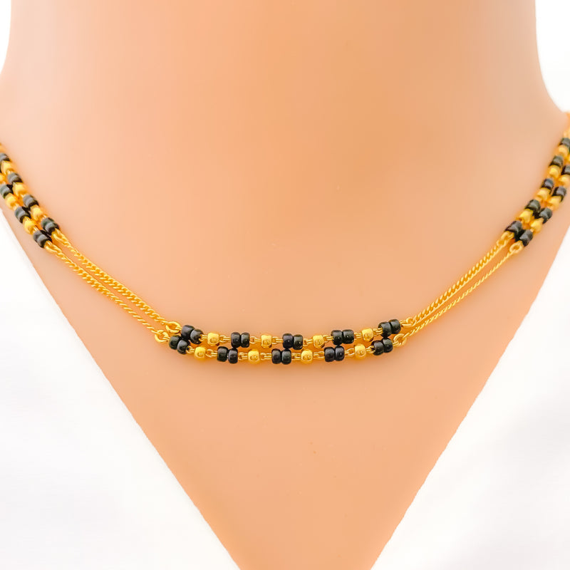 22k-gold-Charming Alternating Multi Bead Mangalsutra 