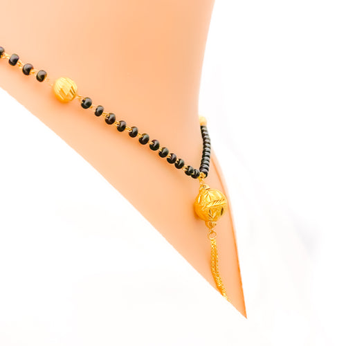 22k-gold-Textured Orb Ball Mangalsutra