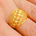 Opulent Diagonal Leaf Ring