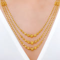 Fancy Beaded 22k Gold Necklace Set