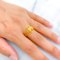 Posh Marquise Leaf 22k Gold Ring