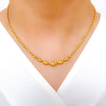 Sophisticated Reflective 22k Gold Necklace Set