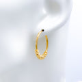 Disco Beaded Hoop 22k Gold Earrings