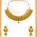 Intricate Engraved Choker 22k Gold Necklace Set