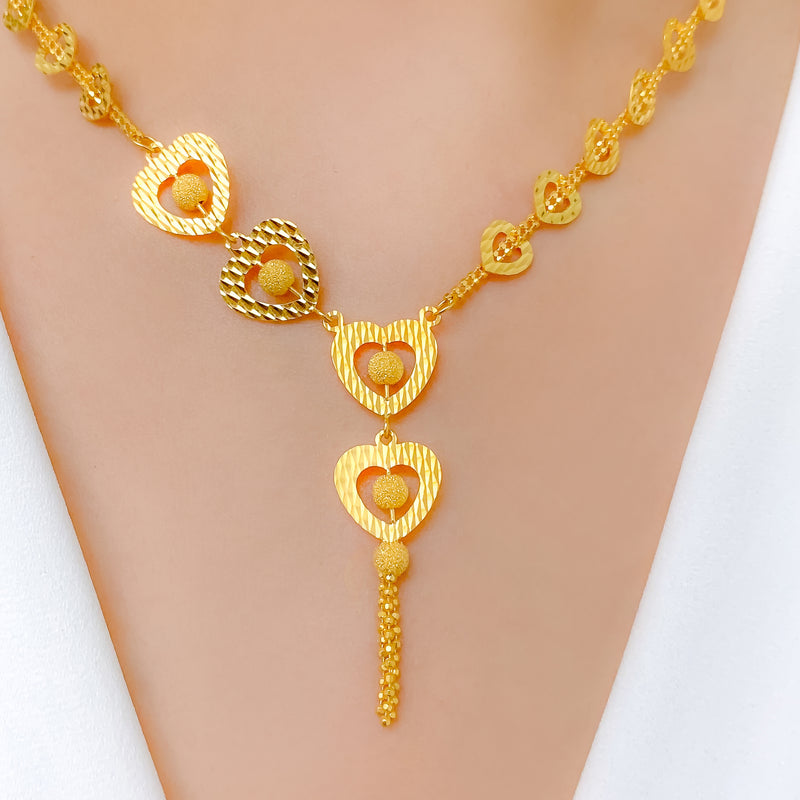 Glittering Hearts Necklace Set