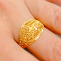 Contemporary Floral Filigree Ring