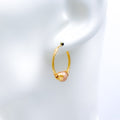 Rose Gold Accented Bali 22k Gold Earrings