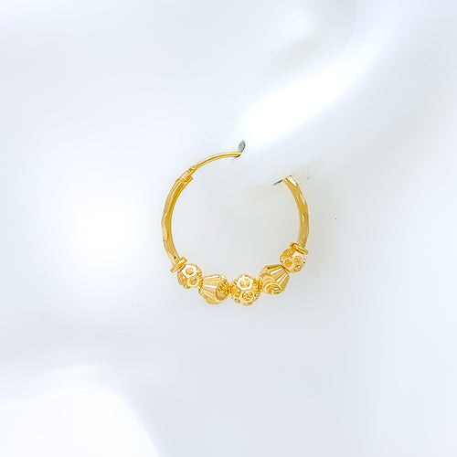 Fancy Adorned Bali 22k Gold Earrings