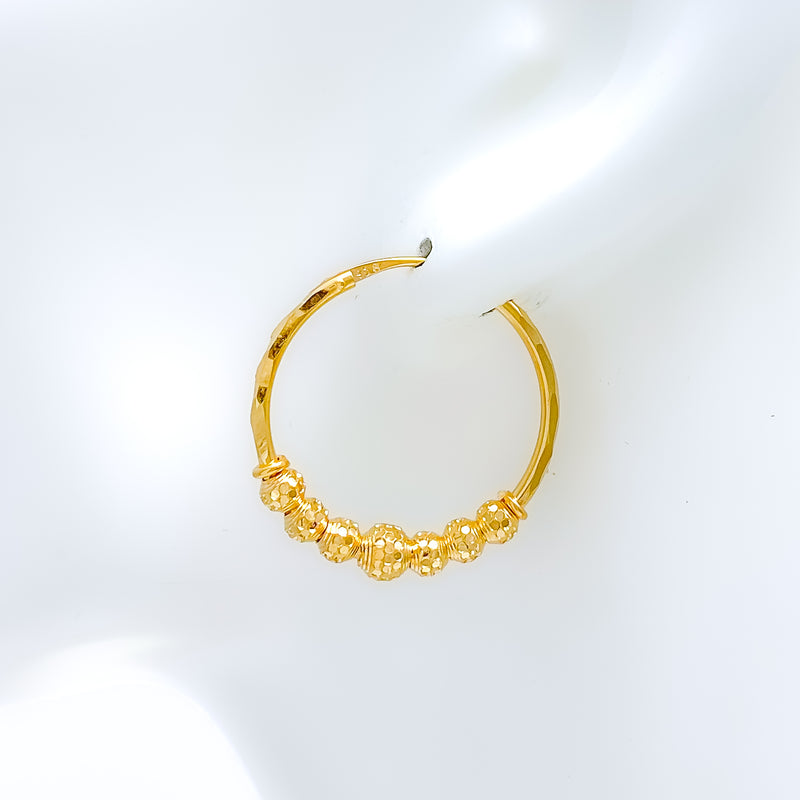 Jazzy Beaded Bali 22k Gold Earrings