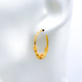 Fancy Floral Hoop 22k Gold Earrings