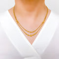 Chic Textured Bead 22k Gold Necklace Set