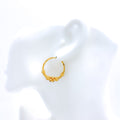 Fancy Floral Hoop 22k Gold Earrings