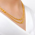 Chic Textured Bead 22k Gold Necklace Set