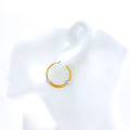 Spiraling Sand Finish Hoop 22k Gold Earrings