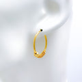 Chic High Finish Hoop 22k Gold Earrings