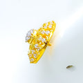 22k-gold-Delightful Shell Accented CZ Tops 