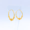 Fancy Floral Hoop 22k Gold Earrings