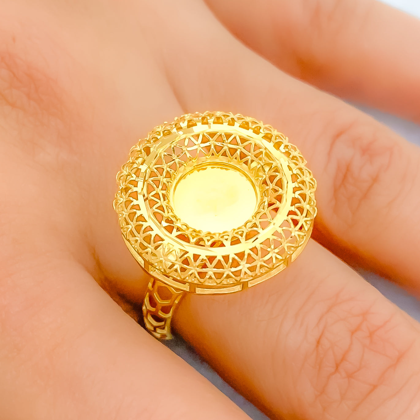 Yellow Gold Diamond Feather Ring | Ankha Jewellery