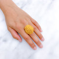 Intricate Floral 22k Gold Ring