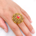 Ornate Floral Gold 22k Gold Ring