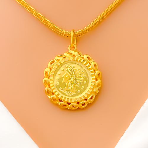 22k-gold-Royal Posh Coin Pendant 