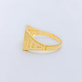 Reflective Pyramid Men's 22k Gold Ring