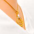 22k-gold-Shimmering Two Tone Halo Pendant 