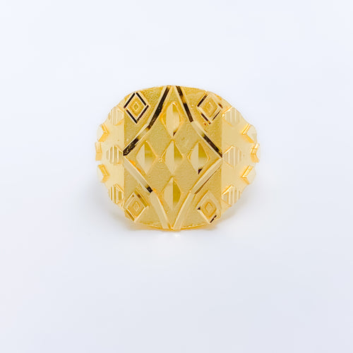 Unique Diamond Design Men's 22k Gold Ring